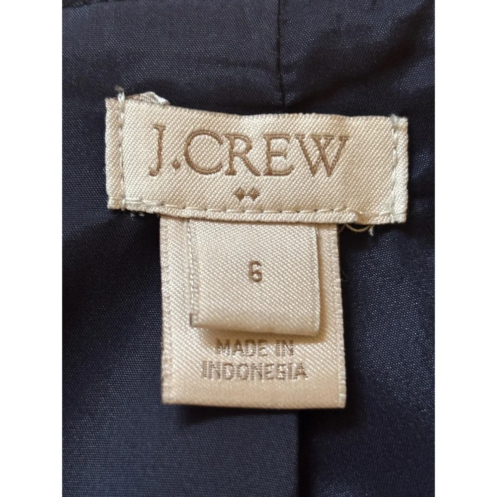 J.Crew Faux Suede Pencil Skirt Women's Size 6 Navy Poly Blend Office Classic